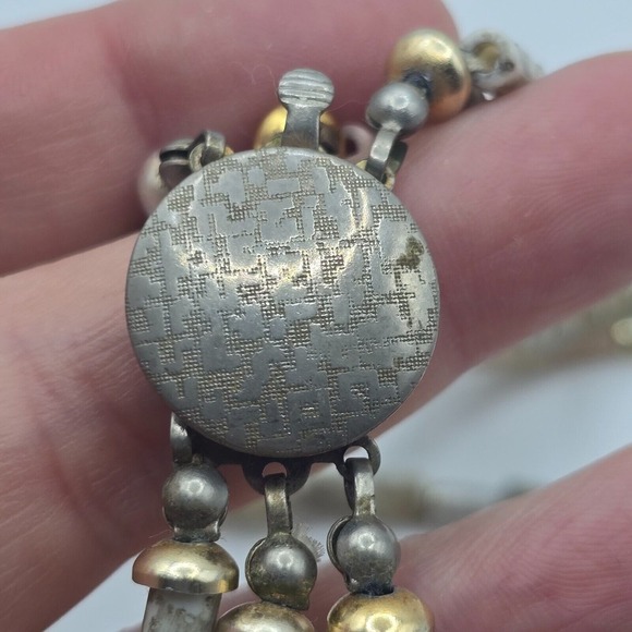 Handmade Multi-Strand Stone and Metal Bead Necklace Southwestern Boho Tribal - Picture 6 of 11